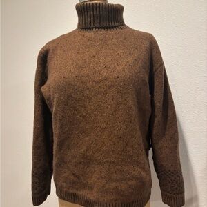 Belvedere Brown Turtleneck Sweater Cashmere & Wool Blend Soft Cozy Vintage Italy